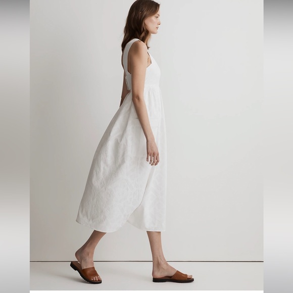 *SOLD on Mercari*. Eyelet Cutout Back Empire Midi Dress - Picture 2 of 10